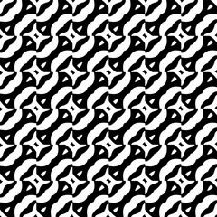  Background with abstract shapes. Black and white texture. Seamless monochrome repeating pattern  for decor, fabric, cloth. 