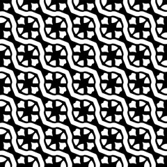  Background with abstract shapes. Black and white texture. Seamless monochrome repeating pattern  for decor, fabric, cloth. 