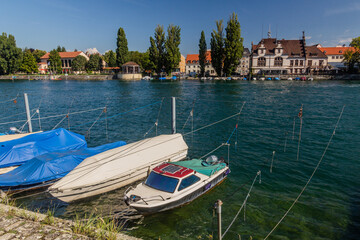 Fototapeta na wymiar Rhine river in Konstanz (Constance), Germany
