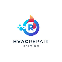 colorful letter R for HVAC logo design