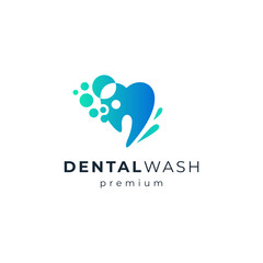 bubbles and tooth for dental care or toothpaste and toothbrush logo design	
