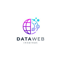 playful globe and network logo design