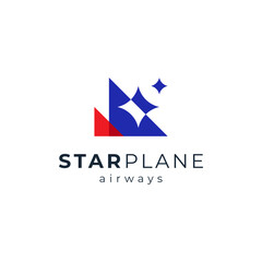 star and arrow for plane and transportation logo design