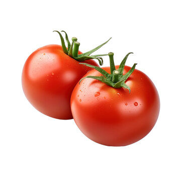 Red tomatoes isolated on transparent background, created with generative AI