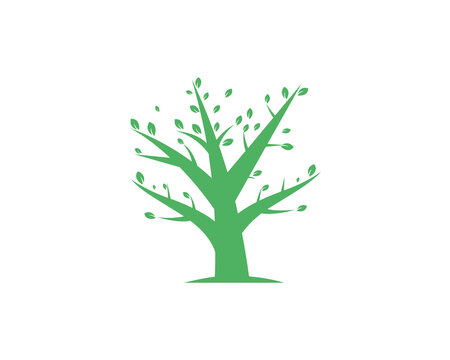 green tree logo icon template