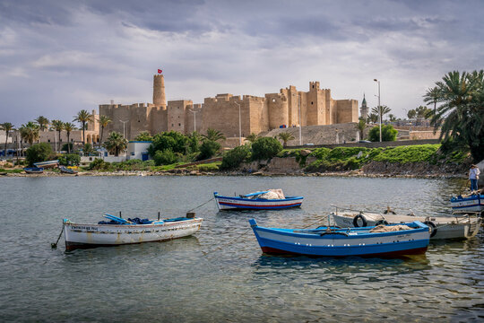 The view on Ribat, the old castle on the corniche of Sousse, Tunisia.