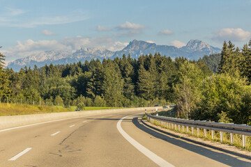 A7 motorway in Alps, Germany