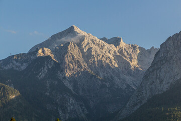 Peaks of Wetterstein mountains in Bavaria state, Germany