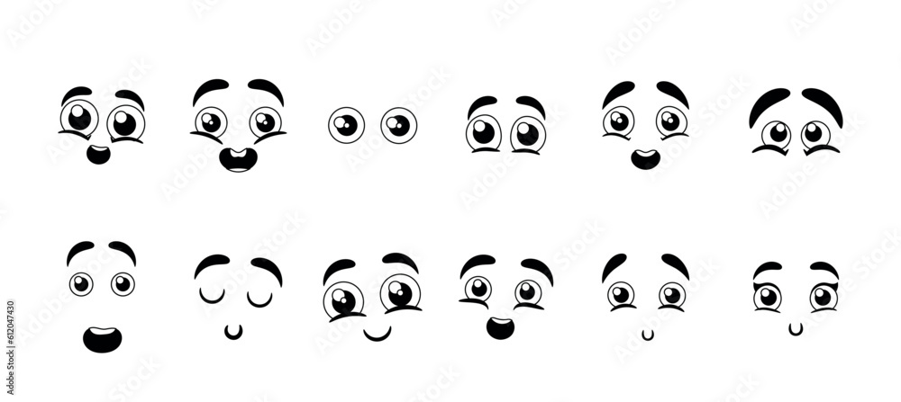 Poster delightful set of adorable emoji, perfect for expressing a wide range of emotions and adding a playf