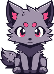 Fototapeta premium Cute cartoon wolf