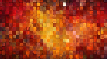 "Intricate Symphony: Abstract Rectangular Mosaic with Dark Red to Gold Color Gradient. Generative AI