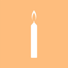 Candle icon on orange background
