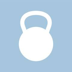 Kettlebell icon on blue background