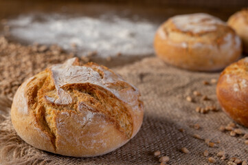 Freshly baked traditional bread.