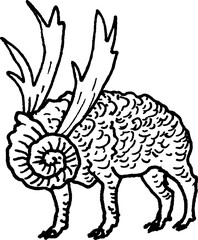 Tattoo horned, snail, sheep, lamb, ram, hallucinations, insects, mushrooms