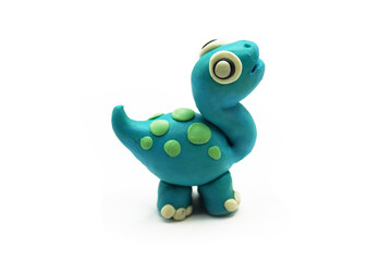 Fototapeta premium modeling clay, clay, dinosaur, animal, education, art, kid, white, colors, red, yellow, green, egg, tree, blue, purple