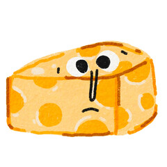 piece of cheese on white