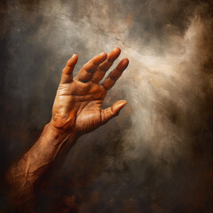 Obraz na płótnie Canvas praying hands in the sky