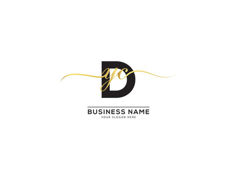 Luxury royal letter Dyc Signature Logo Design