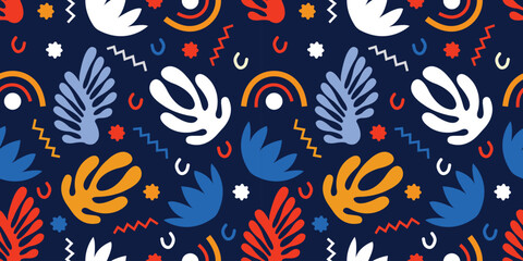 Dive into the world of natural beauty with this captivating seamless pattern. Delicate flowers and lush foliage come together in a harmonious design that exudes elegance and charm.