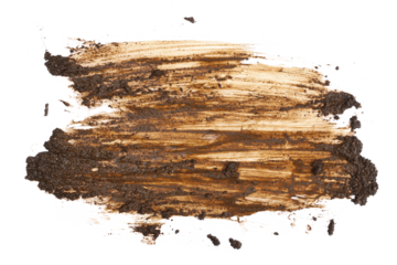 Wet mud, stains texture isolated on white background, top view and clipping path