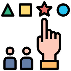 user friendly filled outline style icon