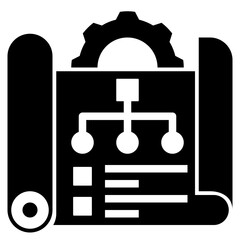 strategic plan glyph style icon