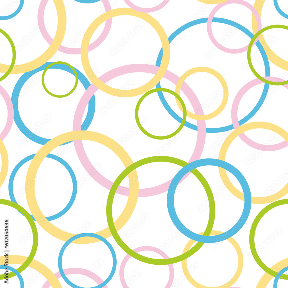 Aufkleber seamless pattern with rings of different sizes and colors. colorful abstract geometric background fo