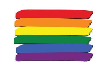 LGBT Flag with colored hand drawn lines in Vector Format. A six-band rainbow flag representing LGBT people.