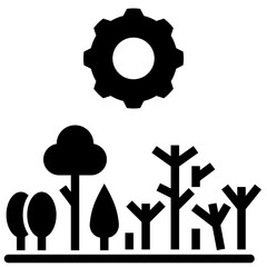 forest glyph style icon