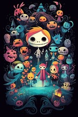 An illustration of Halloween poster , AI Generated