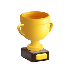 3d render gold trophy cup.