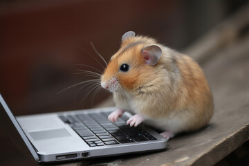 Generative AI.
a hamster sitting on a laptop