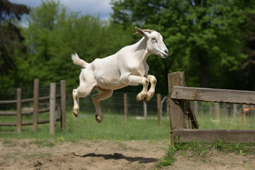 Obraz na płótnie Canvas Generative AI. a goat is jumping