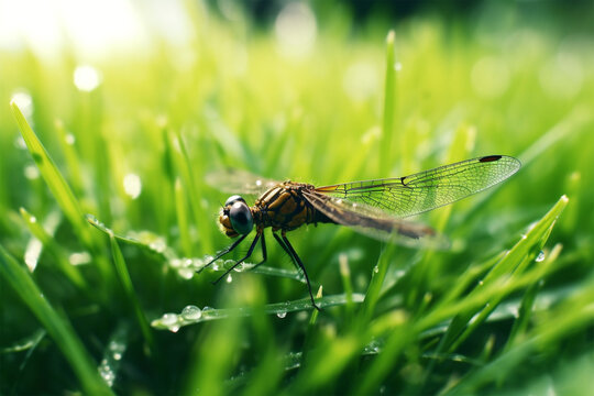 Generative AI.
a dragonfly in the grass