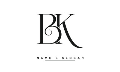 BK,  KB,  B,  K   Abstract  Letters  Logo  Monogram