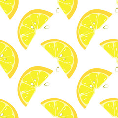 Seamless vector pattern with lemon slices.