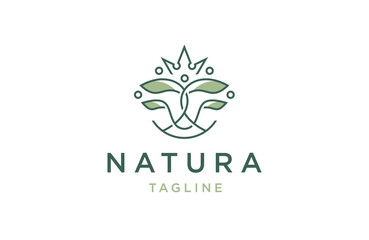 Nature leaf flower logo icon design template flat vector