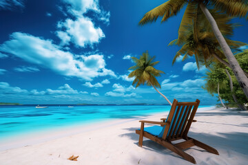 Fototapeta na wymiar Vacation and leisure concept: seaside beach vacation