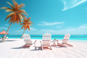 Obraz na płótnie Canvas Vacation and leisure concept: seaside beach vacation