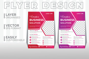 Corporate business flyer template, Modern digital marketing agency flyer template, Creative business flyer or poster design template, Brochure flyer business template for layout.