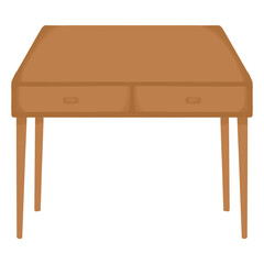 Wooden table. Wooden furniture illustration. Cartoon style. 