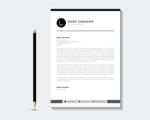 Black Creative & Clean Letterhead. Corporate modern Letterhead design template