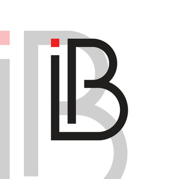 Alphabet Logo initials I B letter vector art design 