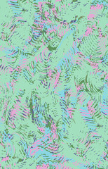 Comb Texture Print, Pale Green, Pink, Blue, Seamless Pattern Repeat Tile