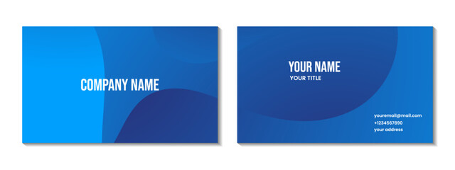 business card design modern simple blue wave gradient vector background for business