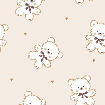 Vector seamless pattern with teddy bears.
