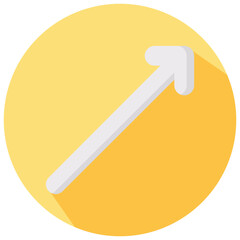 right up arrow round flat vector icon