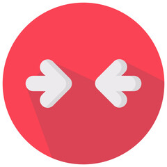 Obraz premium horizontal contract arrow round flat vector icon