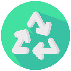 recycle arrow round flat vector icon